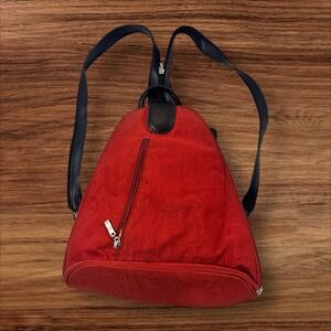 Baggallini Red Backpack Convertible Sling Bag Lightweight Travel Casual